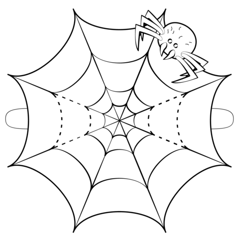 Spider Web Mask Coloring Page